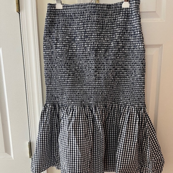 J Crew Smocked Gingham Midi Skirt, Size 16 - Picture 8 of 8